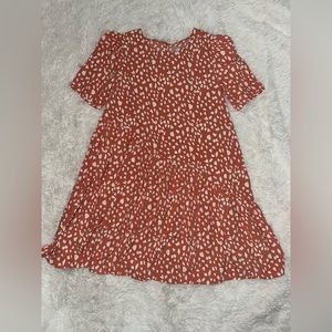 Coral pink and white girls flowing dress